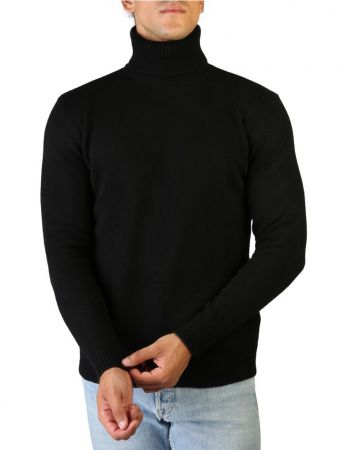 men's knitwear 100% cashmere black turtleneck Made In Italy