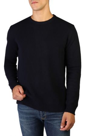 męski sweter niebieski z okrągłym dekoltem 100% kaszmiru, wyprodukowane we Włoszech 