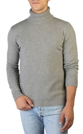 suéteres para hombre 100% cachemira perla cuello alto hecho en Italia