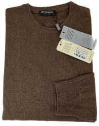 men's knitwear 100% cashmere light brown crewneck Made In Italy