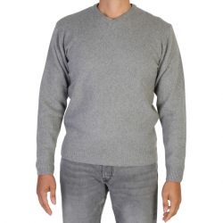 sweter męski w serek z 100% kaszmiru, wyprodukowany we Włoszech