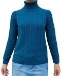 women's turtleneck, cable knitwear ,100% cashmere, made in Italy