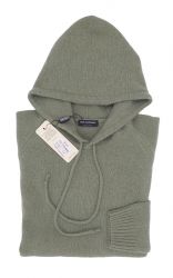 100% cashmere unisex hooded knitwear Made In Italy