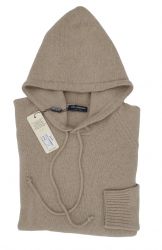 100% cashmere unisex hooded knitwear Made In Italy