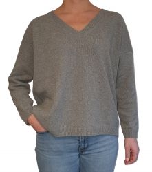 sweter damski w serek, jeden rozmiar 100% kaszmiru, wyprodukowany we Włoszech