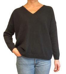 tricot femme encolure V, over, 100% cachemire Fabriqué en Italie